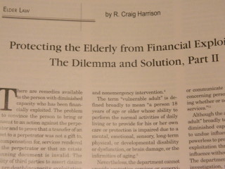 post about Financial Abuse and Elder Abuse in Florida — excellent article just published by Florida elder law attorney