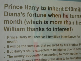 post about $16.5 Million Inheritance Next Month for Prince Harry (from Princess Diana’s estate)